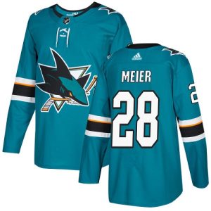 Herren San Jose Sharks Eishockey Trikot Timo Meier #28 Authentic Teal Grün Heim